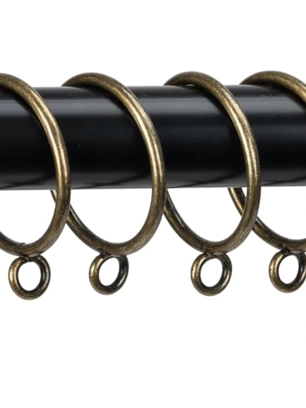 50 Antique Brass Curtain Rings Set Metal Drapery Hardware Bronze Eyelet Rings